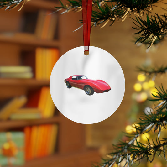 Your Car on a metal Christmas ornament