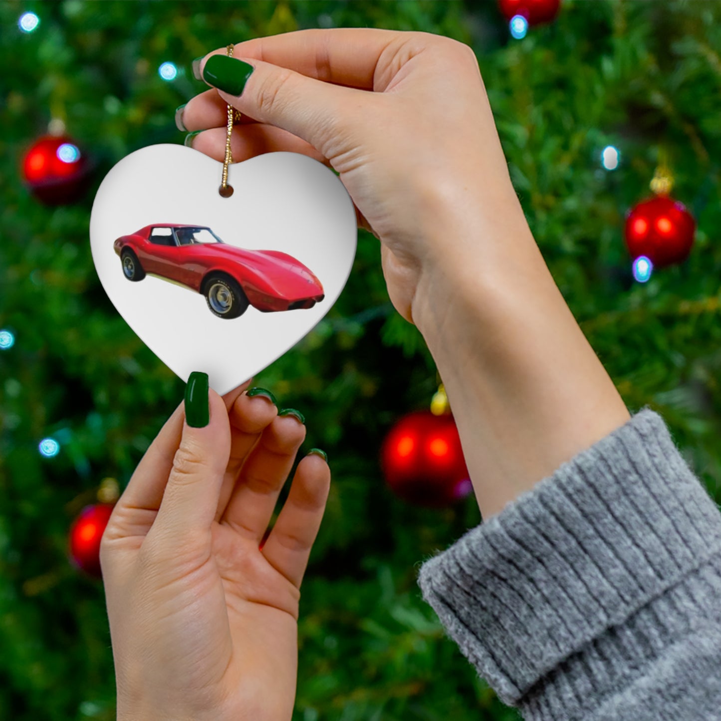 Your Car on a ceramic Christmas ornament