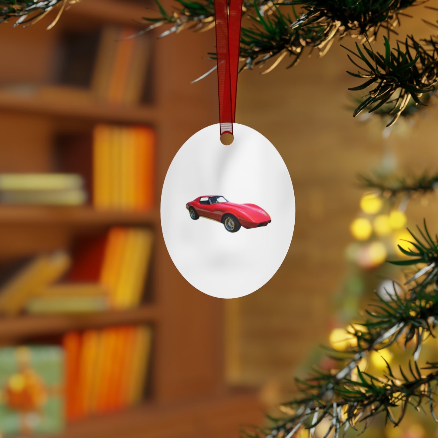 Your Car on a metal Christmas ornament